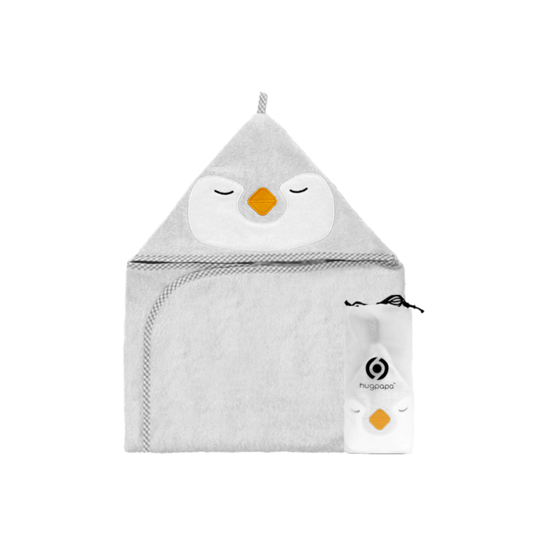 펭귄 후드 타올 - 라이트그레이